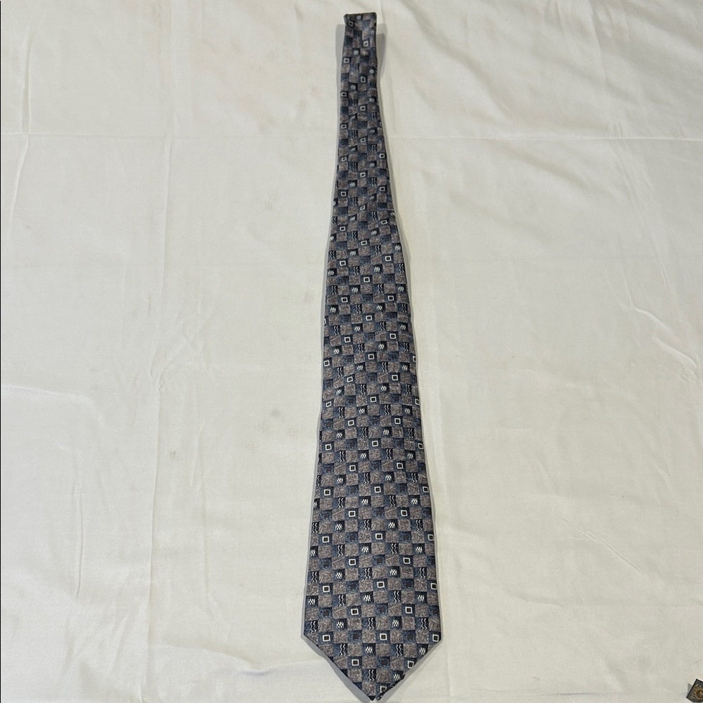 Stanford Executive Sophisticated Blue and Gray Men's Tie 100% Silk Made in USA